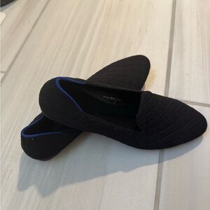 Women’s Rothy’s “Almond” Loafer black quilted diamond print